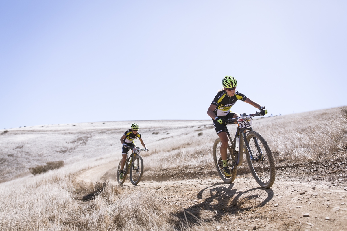 AdelMorath and Sally Bigham of Team Topeak Ergon during the Prologue of the 2016 Absa Cape Epic Mountain Bike stage race held at Meerendal Wine Estate in Durbanville, South Africa on the 13th March 2016 Photo by Nick Muzik/Cape Epic/SPORTZPICS PLEASE ENSURE THE APPROPRIATE CREDIT IS GIVEN TO THE PHOTOGRAPHER AND SPORTZPICS ALONG WITH THE ABSA CAPE EPIC ace2016