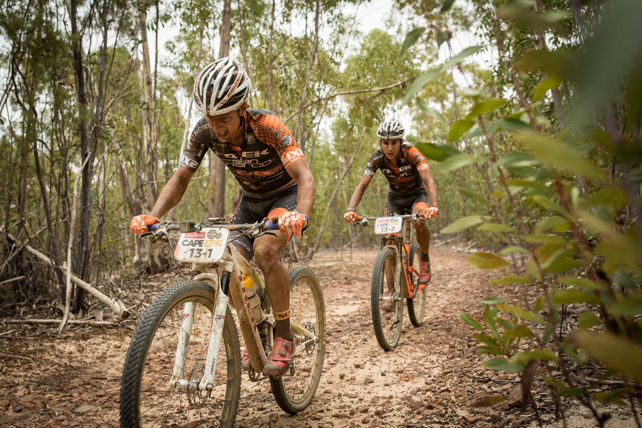 Samuele Porro and Damiano Ferraro of Team Trek-Selle San Marco A during stage 4 of the 2016 Absa Cape Epic Mountain Bike stage race from the Cape Peninsula University of Technology in Wellington, South Africa on the 17th March 2016 Photo by Nick Muzik/Cape Epic/SPORTZPICS PLEASE ENSURE THE APPROPRIATE CREDIT IS GIVEN TO THE PHOTOGRAPHER AND SPORTZPICS ALONG WITH THE ABSA CAPE EPIC ace2016