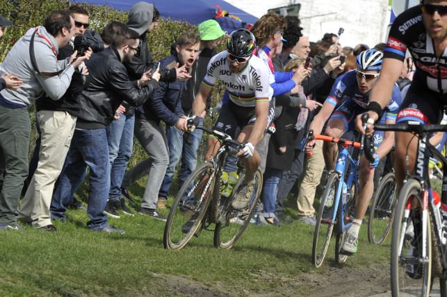 On dirait que sur Paris-Roubaix, Peter Sagan a déjà voulu se remettre au vtt...