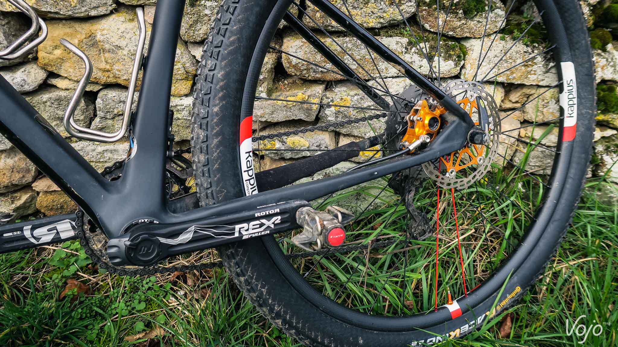 Le pédalier Rex InPower de Rotor sur le vélo de notre correspondant pour le Cape Epic, Jeff Bossler.