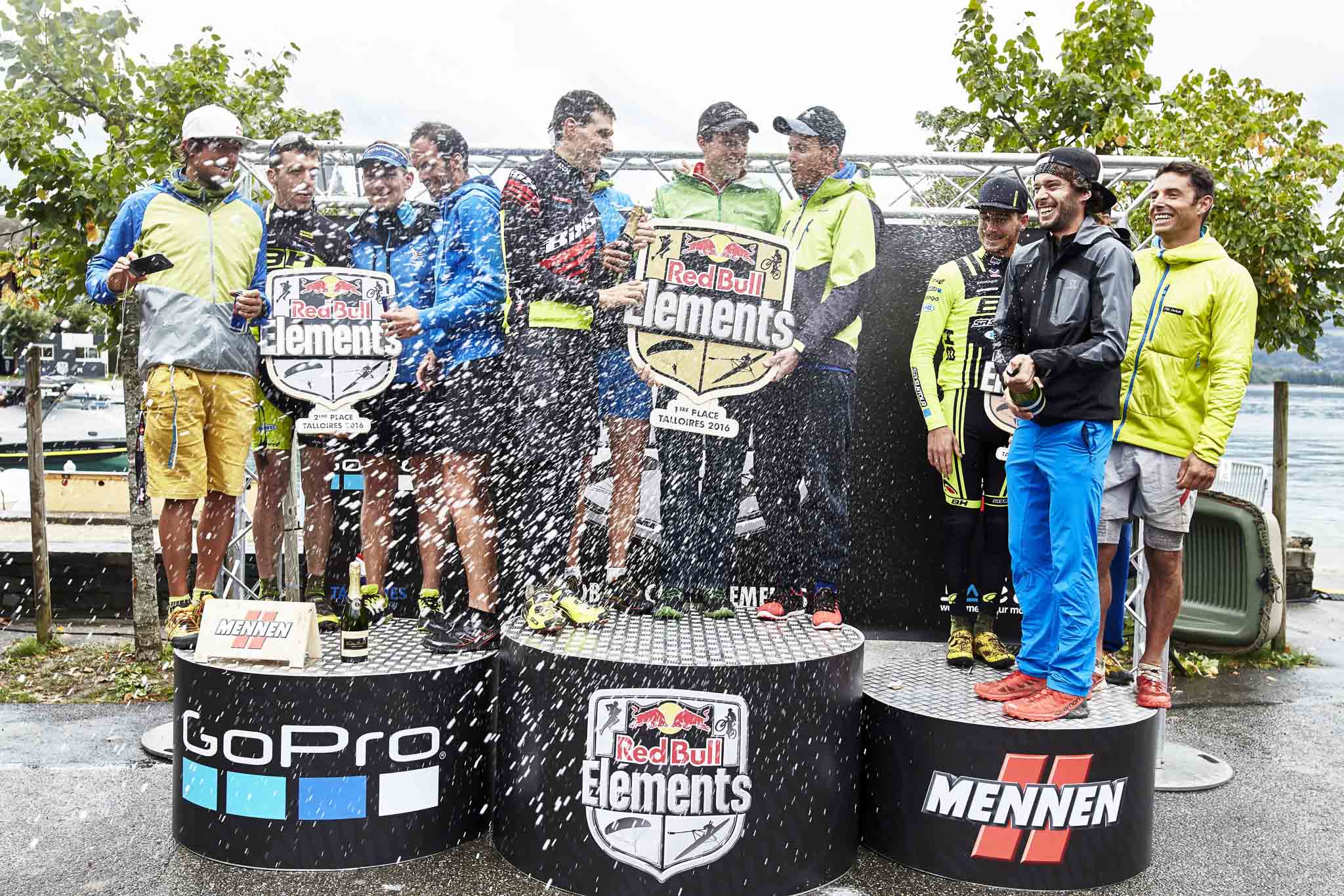 Winners celebrate at the Red Bull Elements in Talloires, France on September 17th, 2016. // Tim Lloyd / Red Bull Content Pool // P-20160917-01670 // Usage for editorial use only // Please go to www.redbullcontentpool.com for further information. //