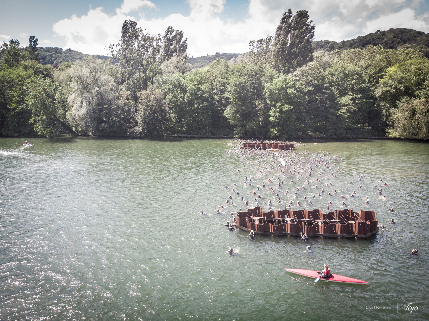 Le départ de la natation vue de Drône