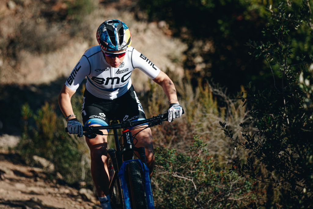 Pauline Ferrand-Prévot au départ du Cape Epic