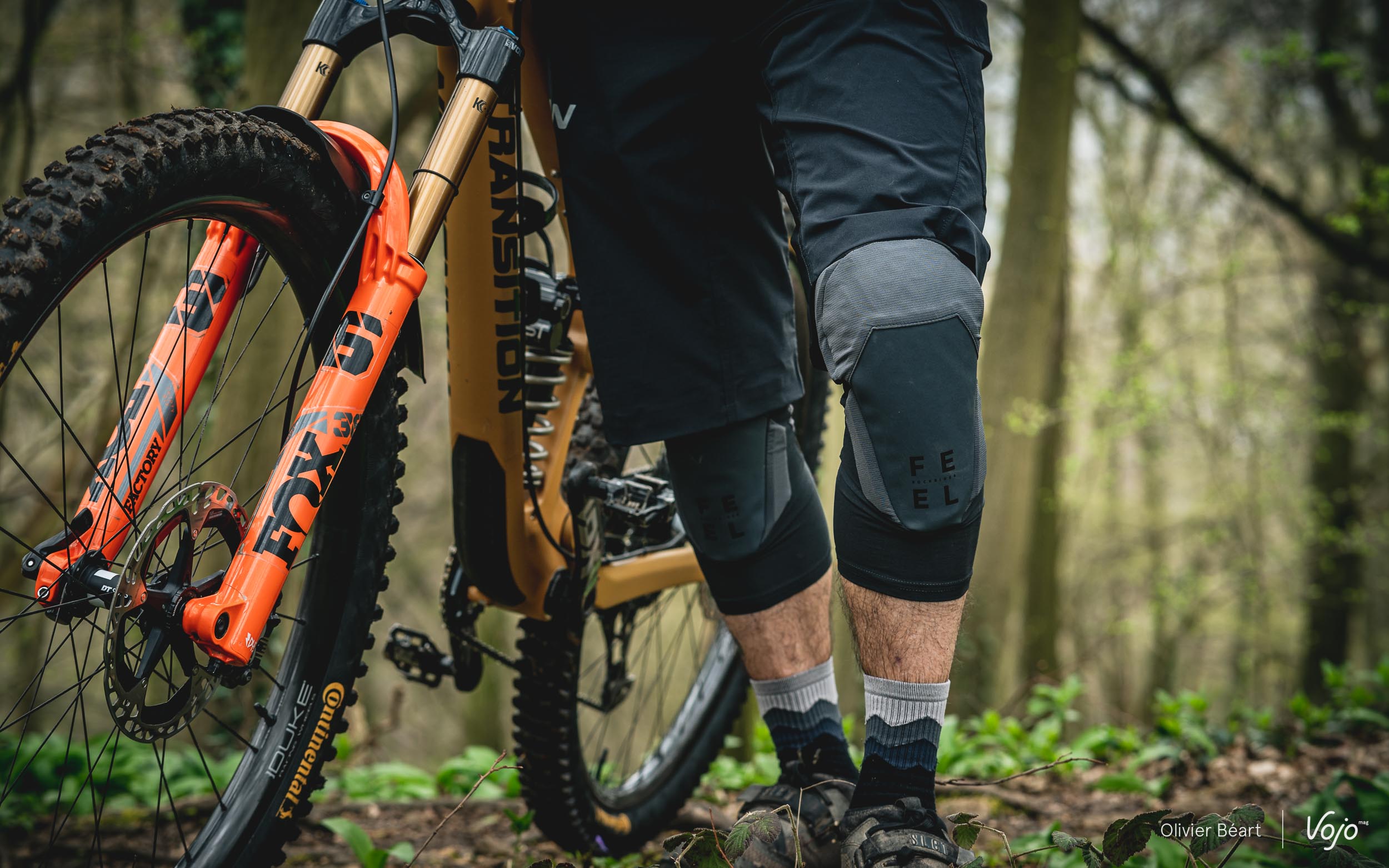 Coudières vélo VTT All-mountain Enduro FEEL D_STRONG D3O® ROCKRIDER